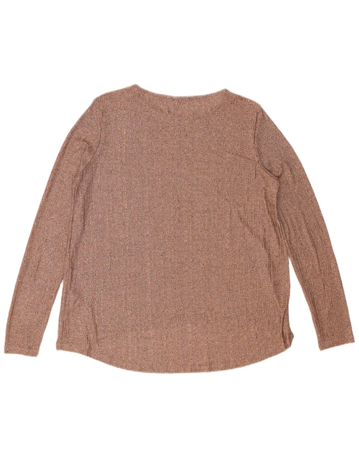Zara Dametop Langærmet UK 16 Stor Brun Polyester