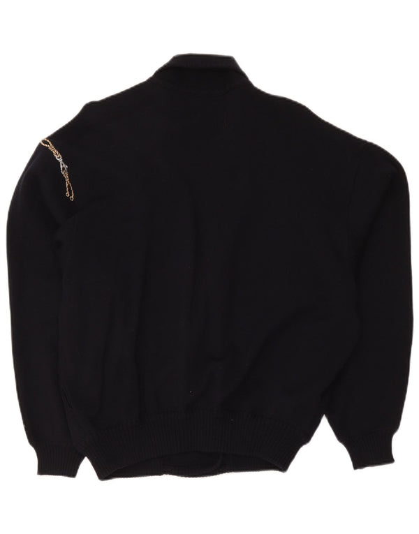 Les Copains Dame Cardigan Sweater UK 18 XL Marineblå Uld