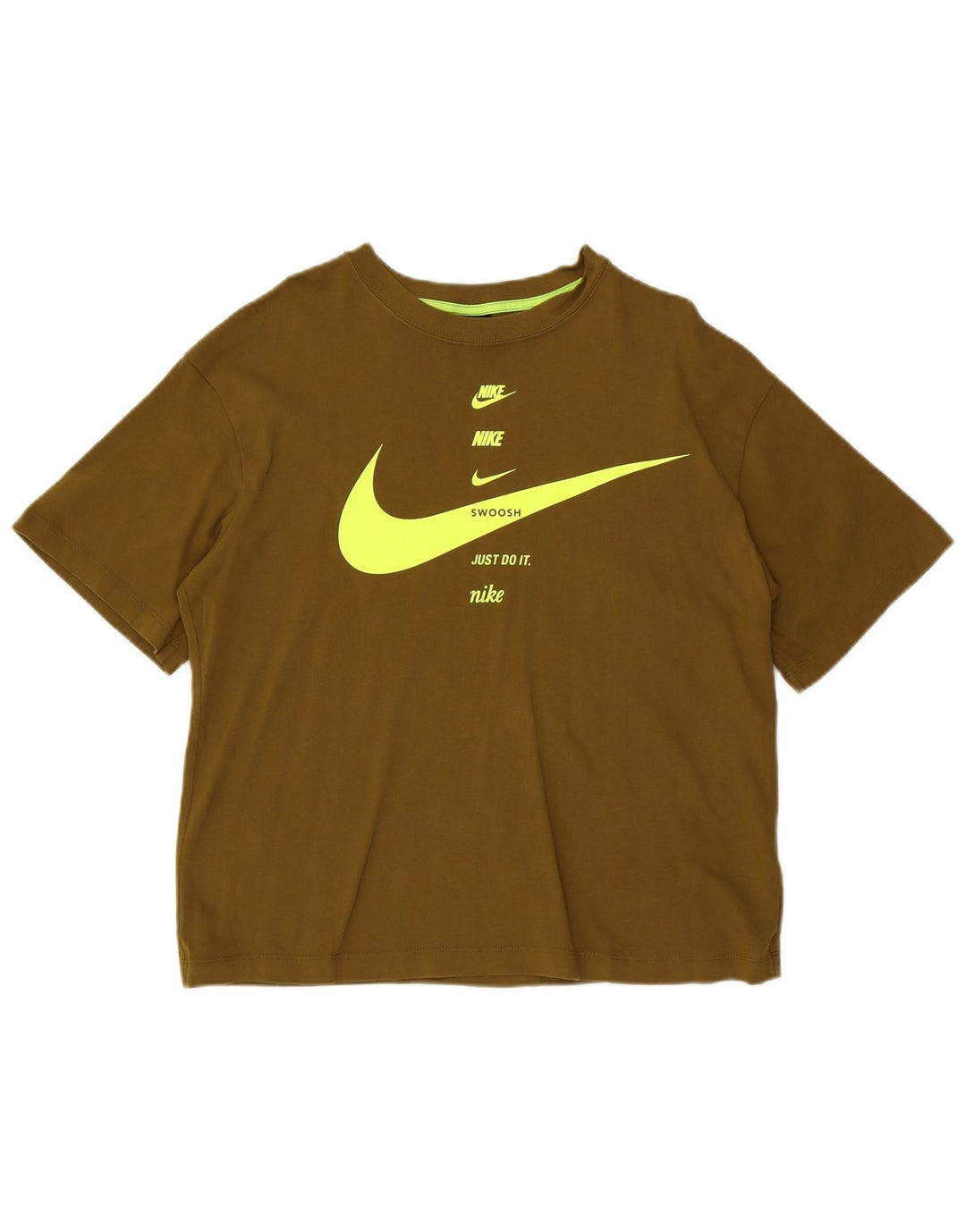 Nike Herre grafisk T-shirt Top Medium Khaki Bomuld