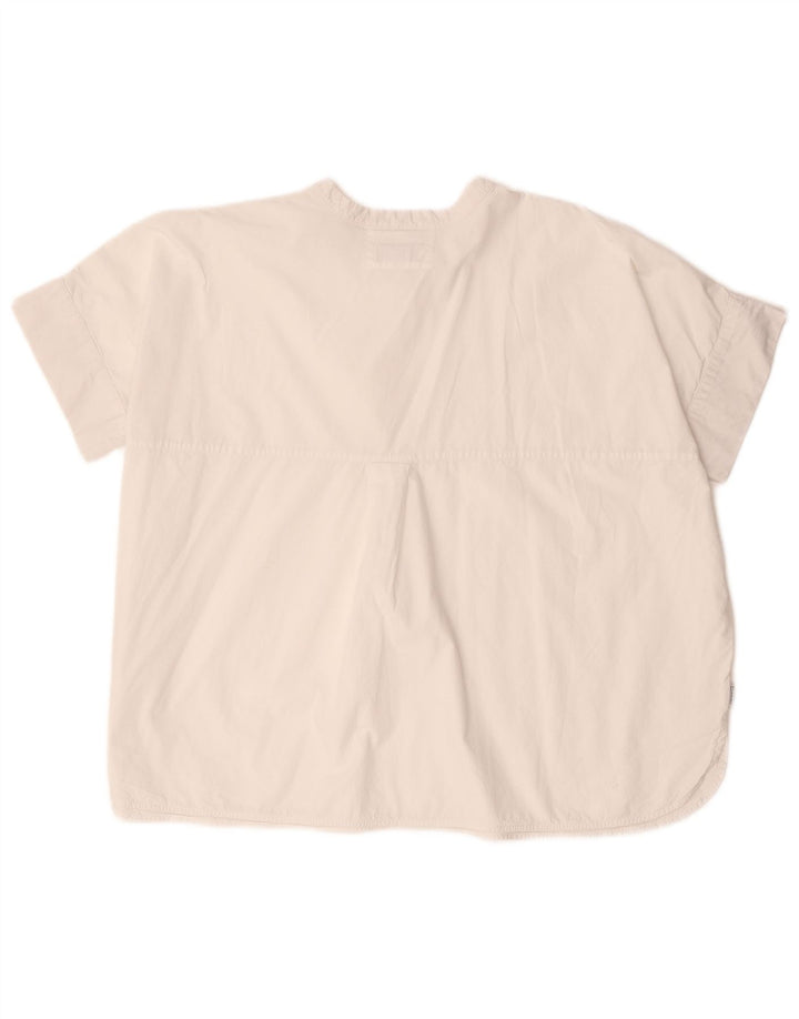 Woolrich Dame Oversized Bluse Top UK 14 Medium White