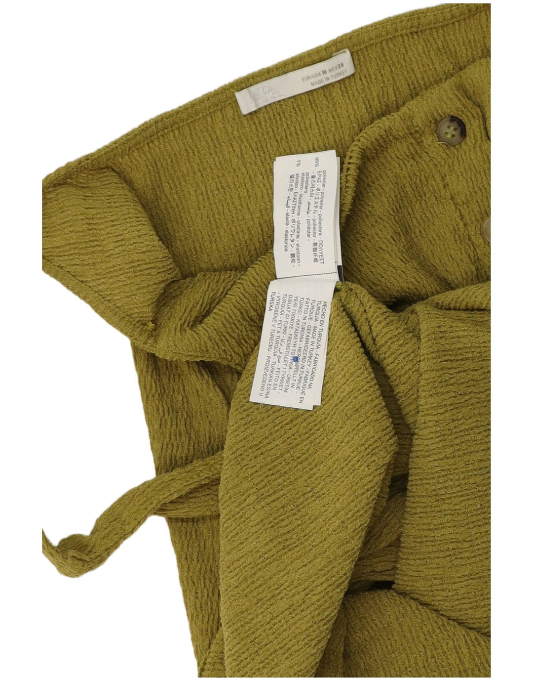 Zara Damevest Top UK 12 Medium Green Polyester