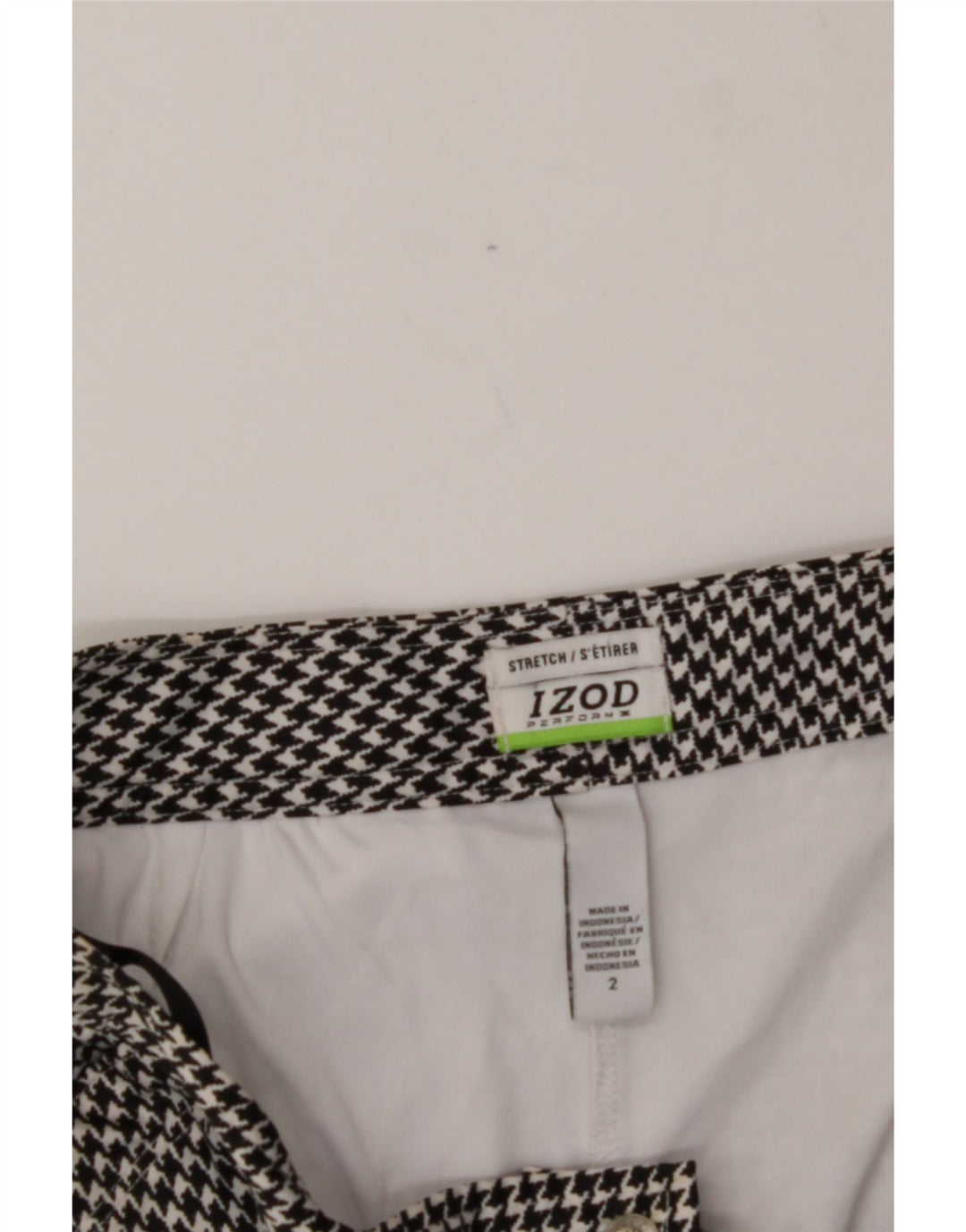 IZOD Womens A-Line Skirt US 2 XS W30 Black Houndstooth Polyester Vintage Izod and Second-Hand Izod from Messina Hembry 