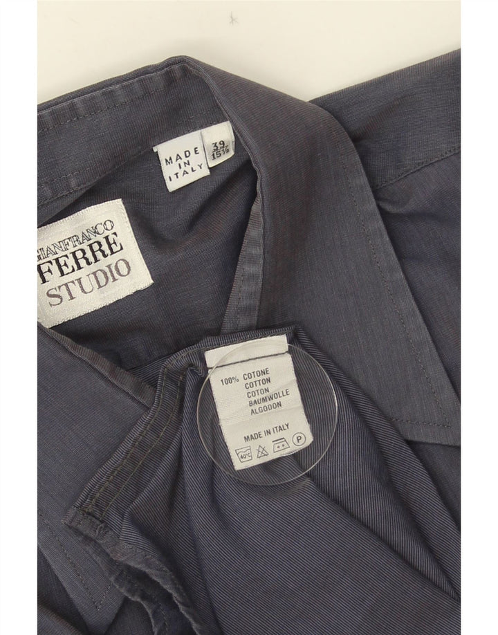 Gianfranco Ferre herreskjorte str. 39 15 1/2 Medium marineblå bomuld