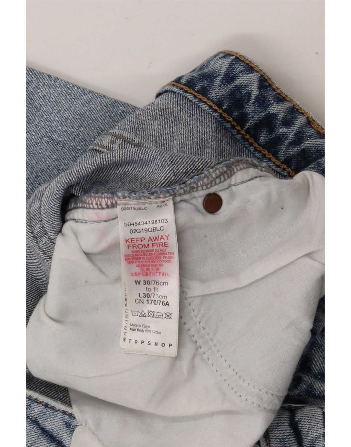 Topshop Dame Straight Jeans W30 L24 Blå Bomuld