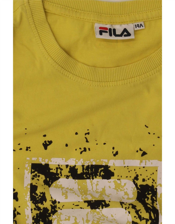 Fila Boys Grafisk T-Shirt Top 13-14 År Gul