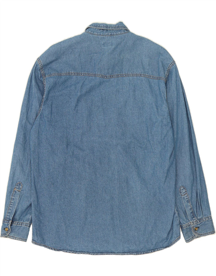 VINTAGE Mens Denim Shirt Medium Blue Cotton Vintage Vintage and Second-Hand Vintage from Messina Hembry 