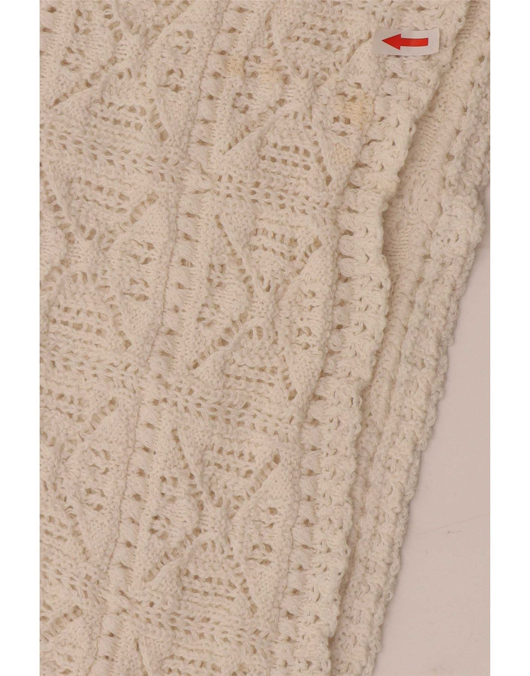 Zara Oversized hæklet bluse Top UK 10 Small White Bomuld