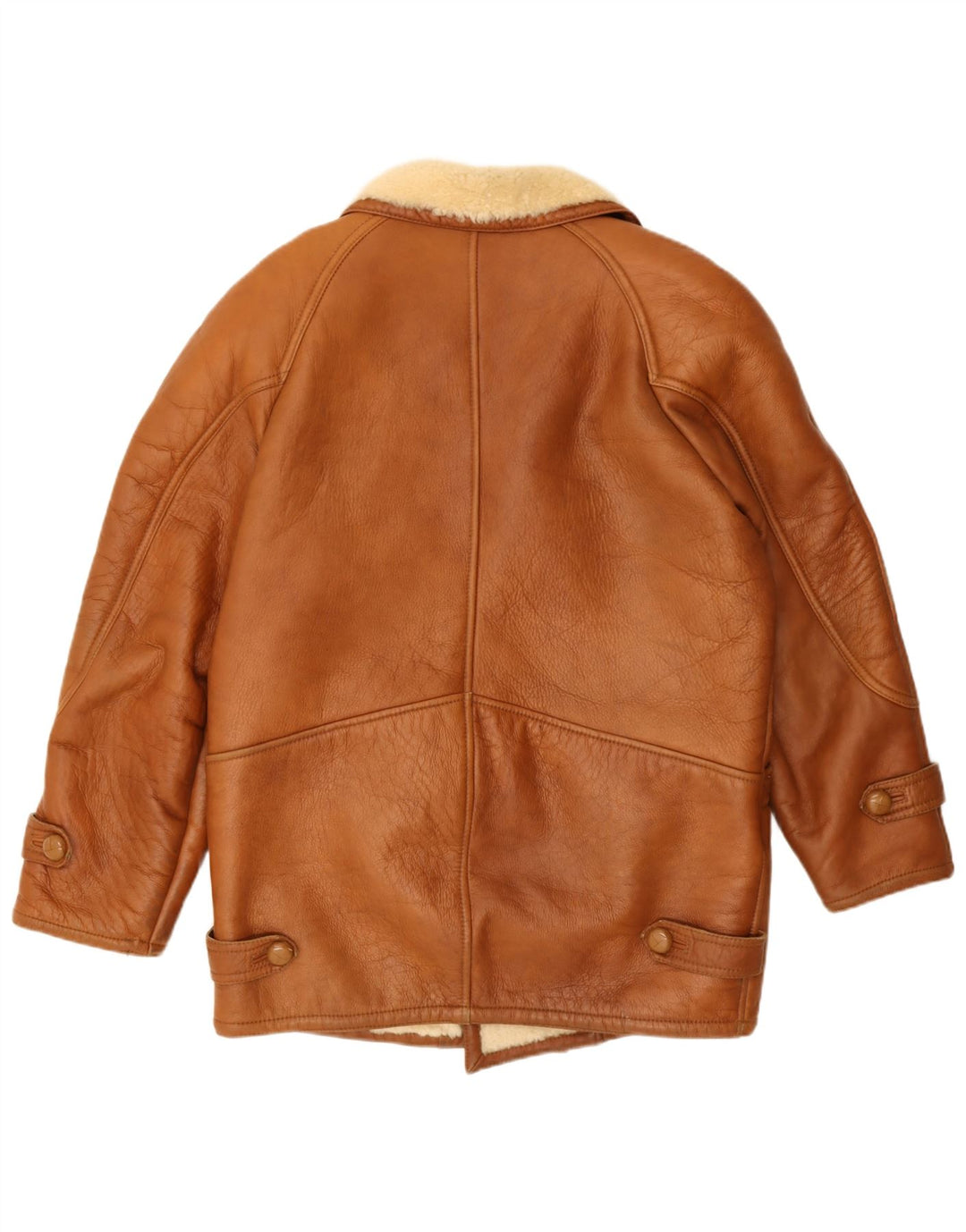 Vintage Herre Shearling Jacket UK 42 XL Brun