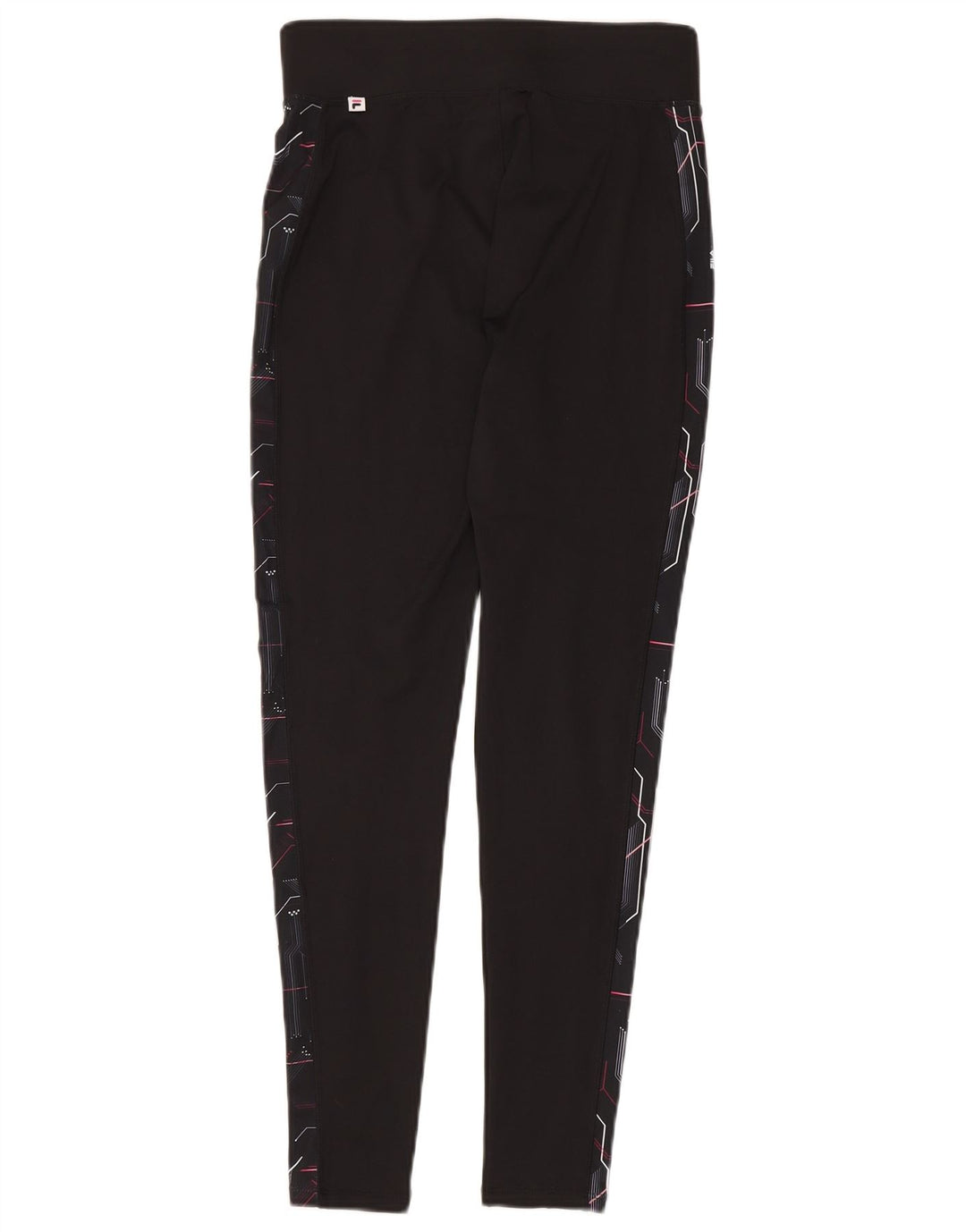 Fila Kvinders Grafiske Leggings UK 12 Medium Sort Geometrisk Polyester
