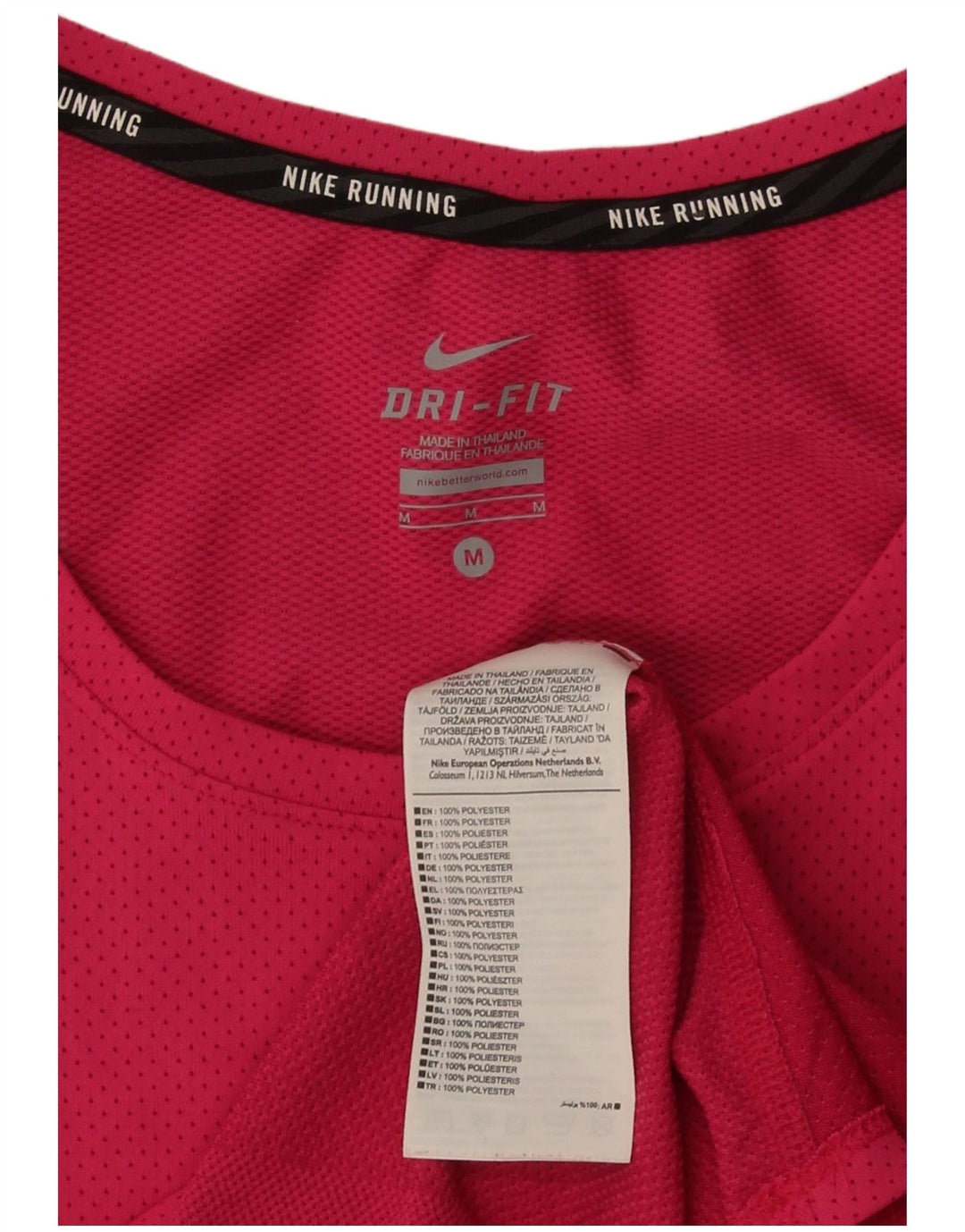Nike Dame Dri Fit T-Shirt Top UK 12 Medium Pink Polyester