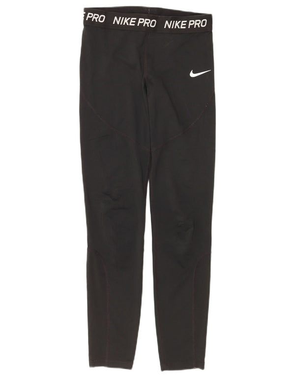 NIKE piger Dri Fit grafiske leggings 12-13 år stor sort polyester