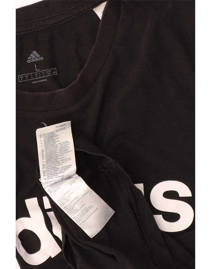 Adidas Grafisk T-shirt top til mænd, stor sort bomuld