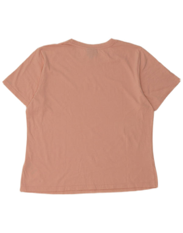 Ellesse Dame Grafisk T-Shirt Top UK 16 Large Pink Bomuld