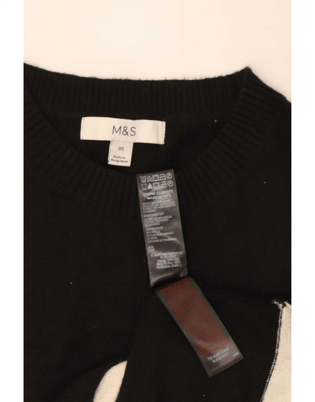 Marks & Spencer Dame Vest Tank Top UK 6 XS Sort Polyester
