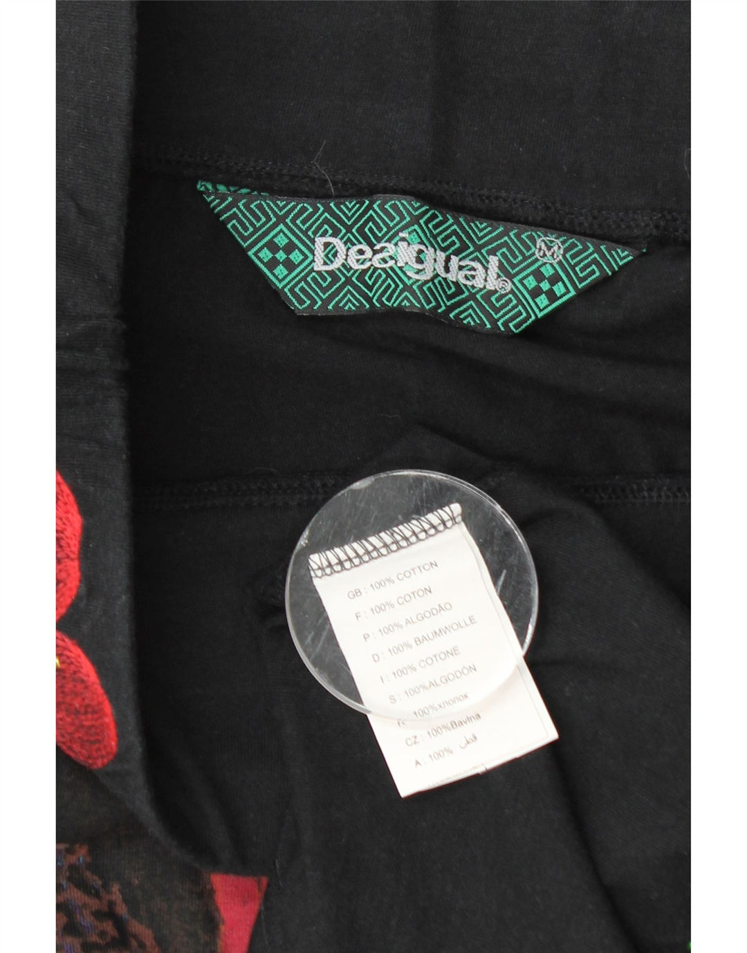 Desigual Dame Grafisk Asymmetrisk Nederdel Medium W28 Sort Blomster Bomuld