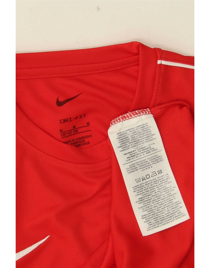 Nike Boys Dri Fit T-Shirt Top 10-11 år Medium Rød Polyester