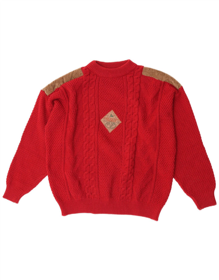 Vintage herre sweater med rund hals XL rød
