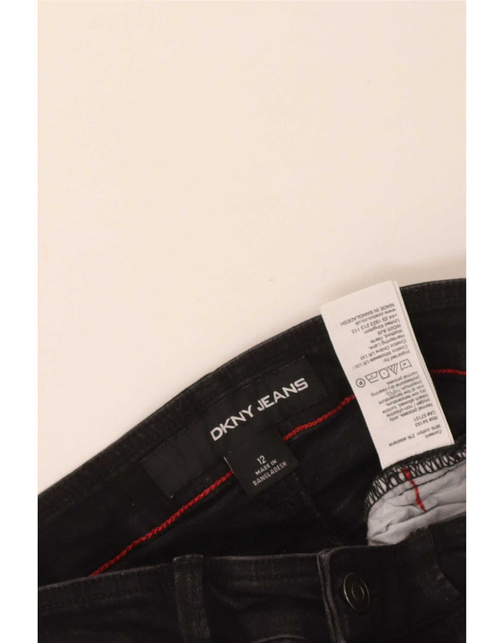 Dkny Dame Denim Shorts US 12 Large W30 Black Bomuld