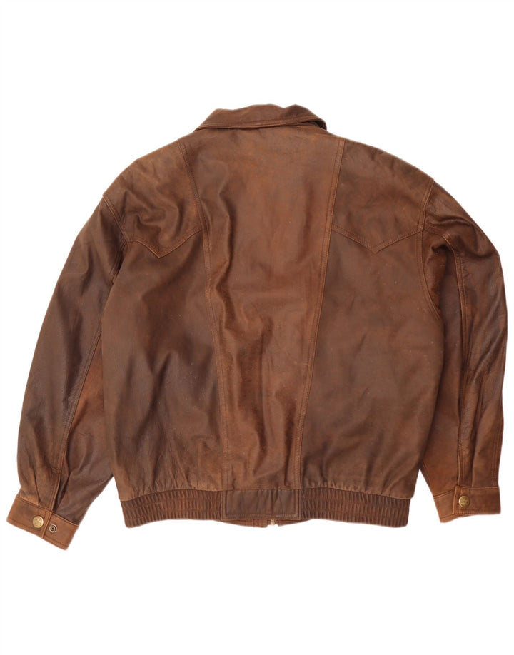Vintage herre læderjakke IT 52 XL Brun