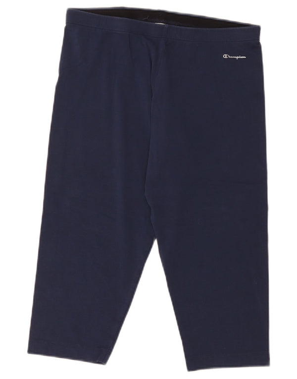 Champion Dame Capri Leggings UK 18 XL Navy Blue Bomuld