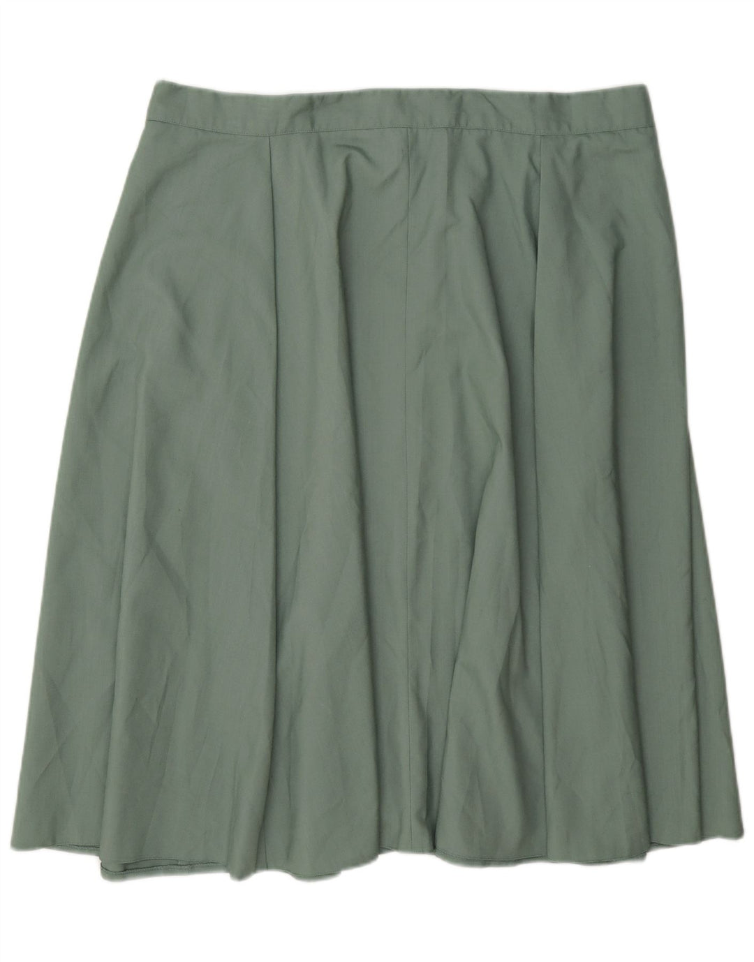 Vintage kvinders almindelig plisseret nederdel W40 2XL Grøn polyester
