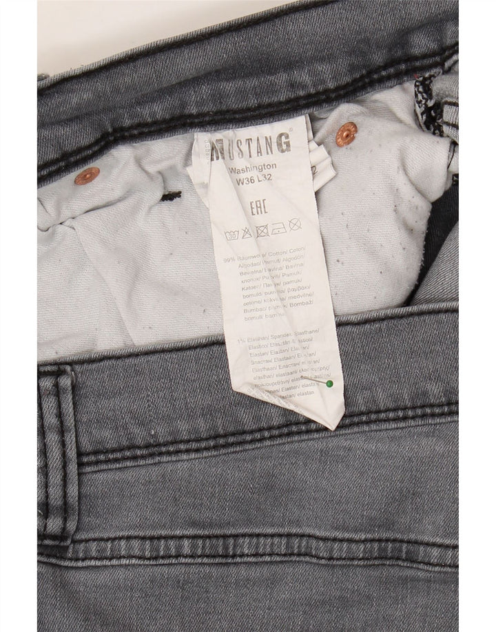 MUSTANG Mens Washington Slim Jeans W36 L32 Grey Cotton