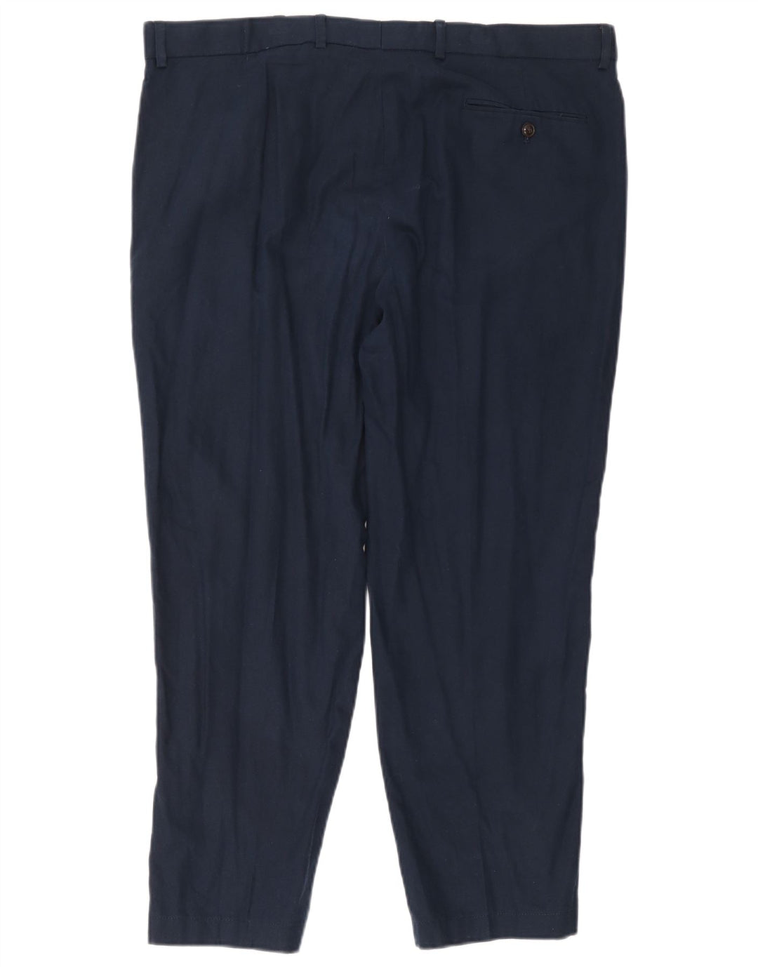 Marks & Spencer Herre Regular Chino Bukser W40 L31 Navy Blue Linen