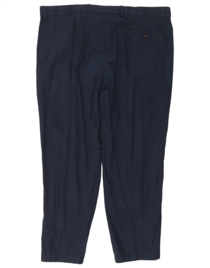 Marks & Spencer Herre Regular Chino Bukser W40 L31 Navy Blue Linen