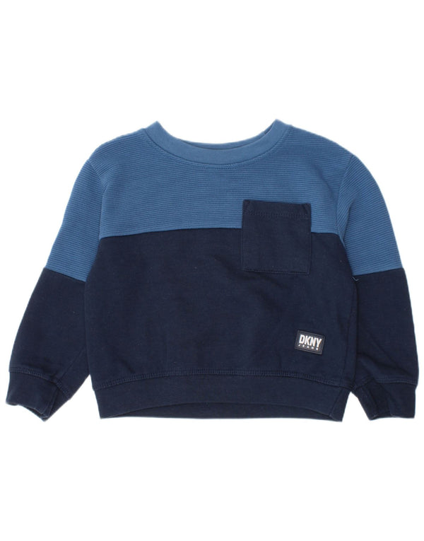 Dkny Baby Boys Grafisk Sweatshirt Jumper 18-24 måneder Navy Blue Colourblock