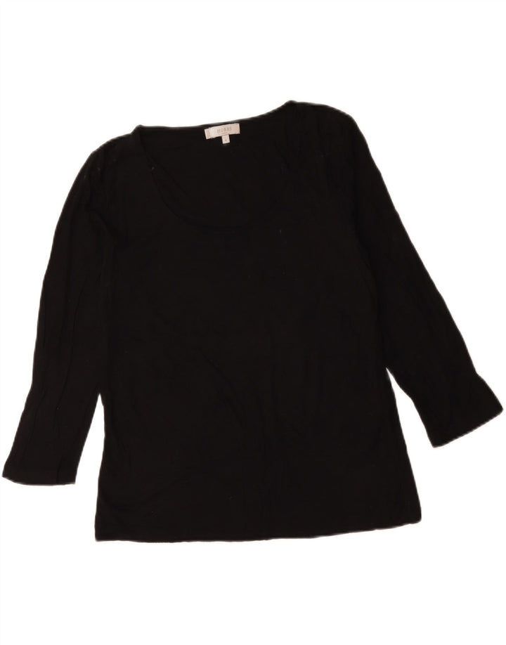 Hobbs Dame Top 3/4 ærmer UK 12 Medium Sort Viscose