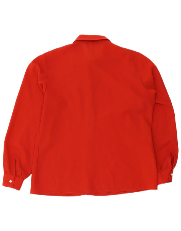 Primavera Firenze Oversized skjortebluse til kvinder US 4 Lille rød polyester