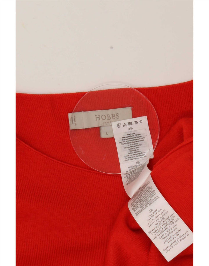 Hobbs Dame Top 3/4 ærmer UK 14 Large Red Viscose