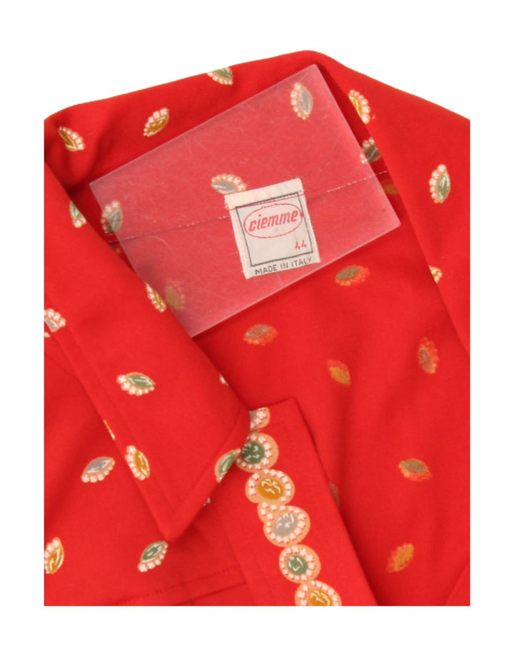 VINTAGE Womens Abstract Pattern A-Line Dress IT 44 Medium Red