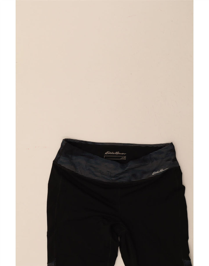 EDDIE BAUER Womens Capri Leggings UK 12 Medium  Black Colourblock Vintage Eddie Bauer and Second-Hand Eddie Bauer from Messina Hembry 