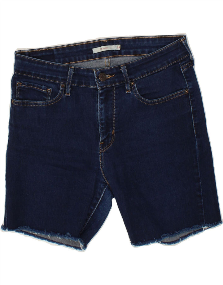 LEVI'S Womens 711 Skinny Denim Shorts W29 Medium Blue Cotton Vintage Levi's and Second-Hand Levi's from Messina Hembry 