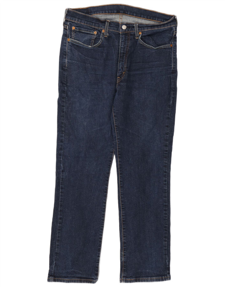 Levi's Herre 514 Straight Jeans W36 L30 Marineblå Bomuld