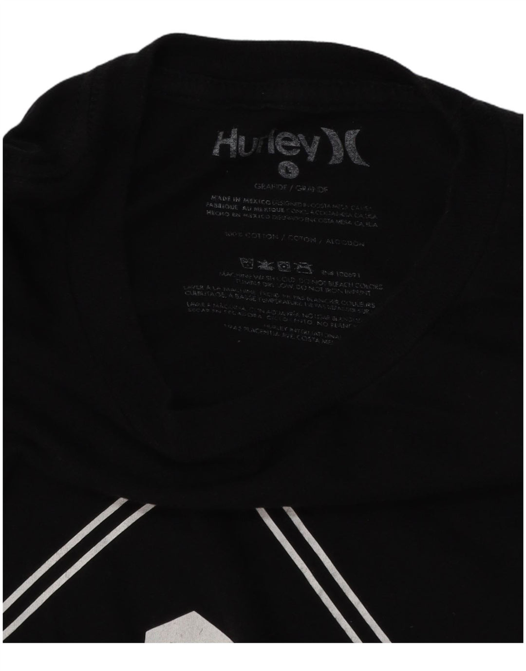 HURLEY Herre grafisk T-shirt Top Stor sort bomuld