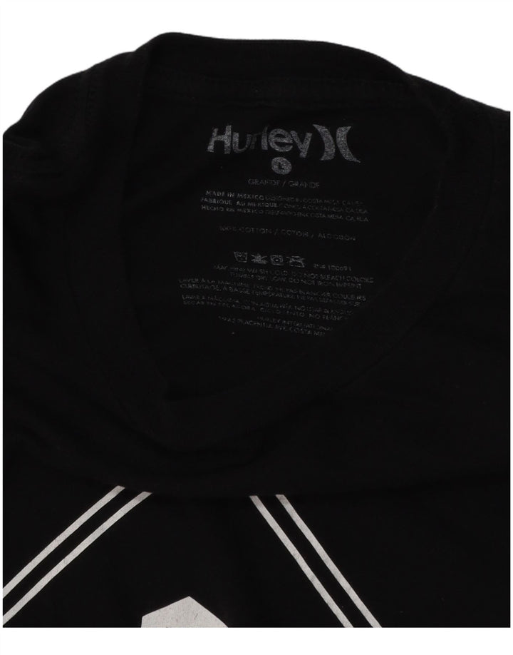 HURLEY Herre grafisk T-shirt Top Stor sort bomuld