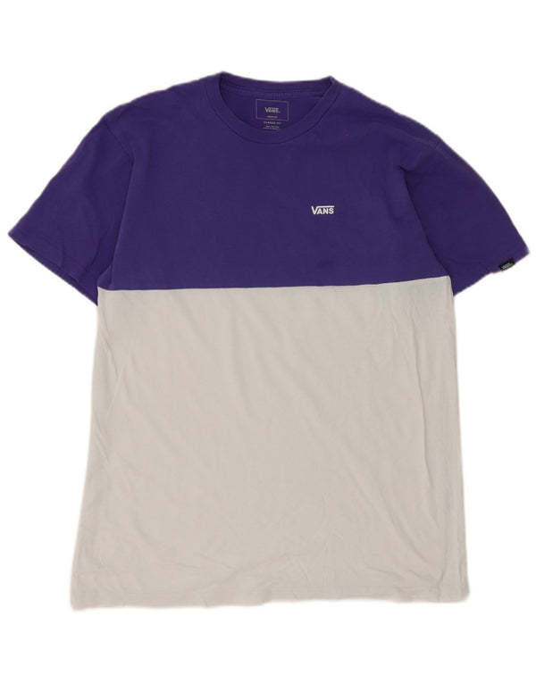 Vans Herre Classic Fit T-Shirt Top Medium Lilla Colourblock Bomuld