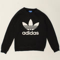 ADIDAS Mens Graphic Sweatshirt Jumper Small Black Cotton Vintage Adidas and Second-Hand Adidas from Messina Hembry 