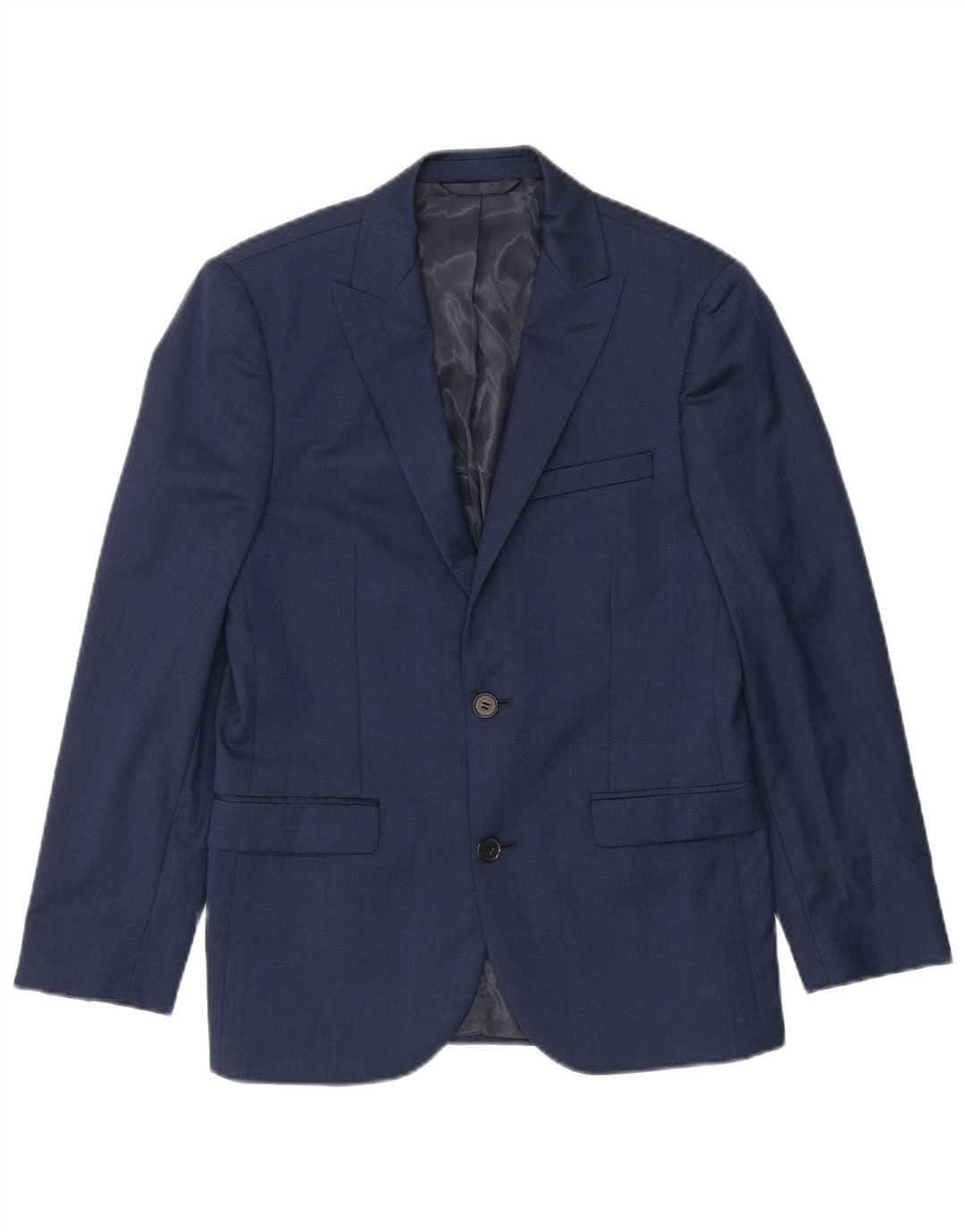 DKNY Mens 2 Button Blazer Jacket EU 48 Medium Navy Blue Wool