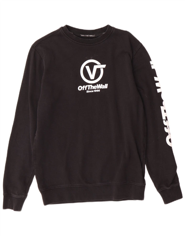Vans Herre Off The Wall Grafisk Sweatshirt Jumper XS Sort Bomuld