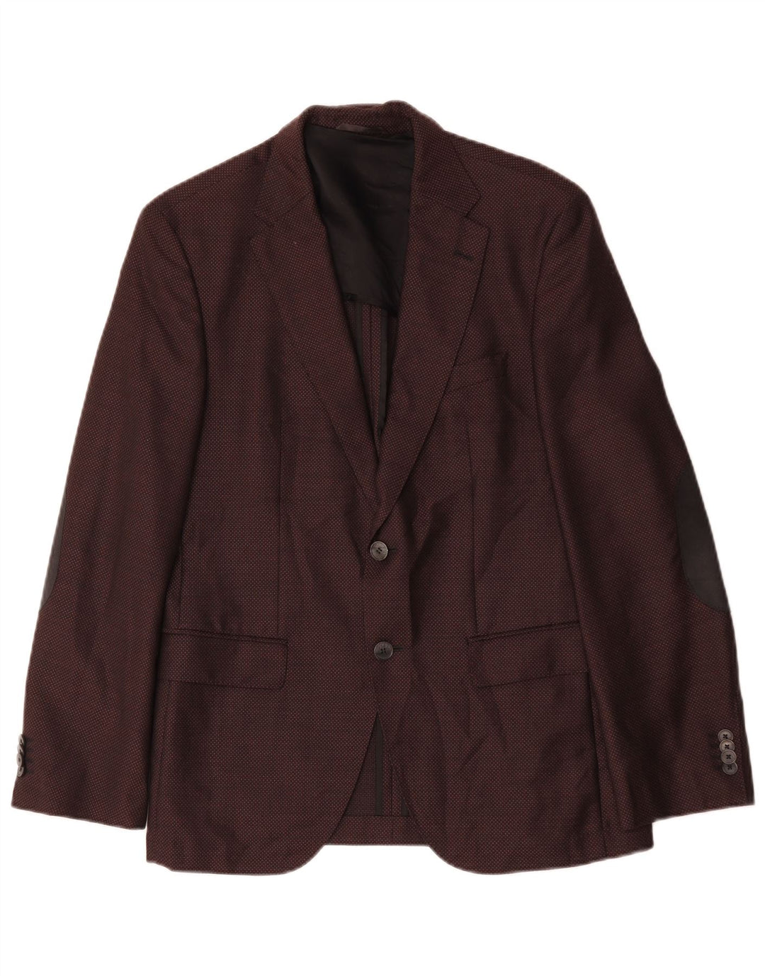 Hugo Boss Herre 2-knaps blazerjakke EU 48 Medium Burgundy Wool