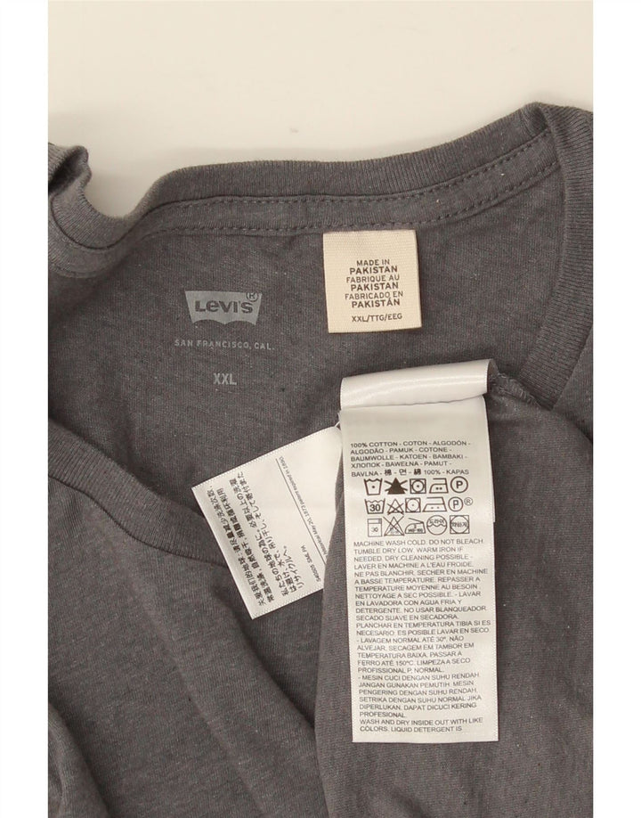 LEVI'S Herre T-Shirt Top 2XL Grå Bomuld