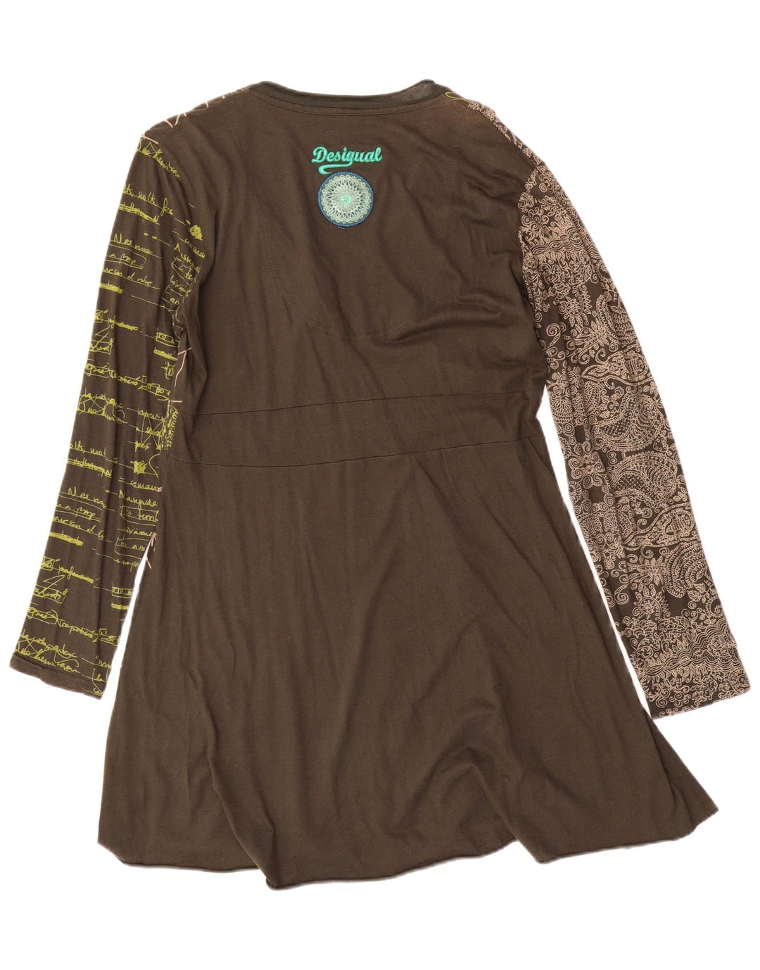 Desigual Kvinder Abstrakt A-Line Kjole UK 18 XL Grøn