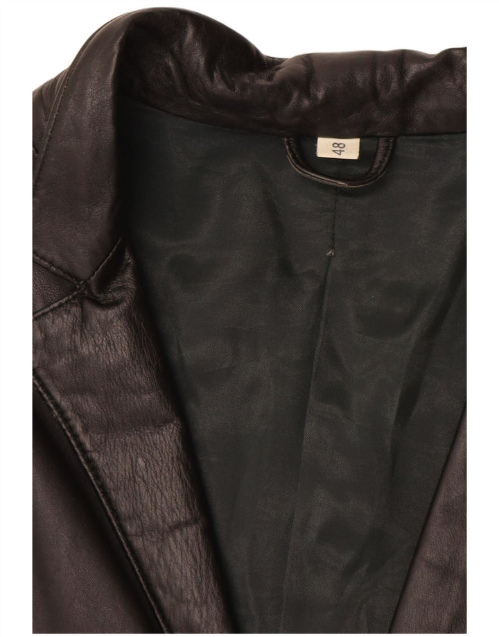 Vintage dame læderjakke IT 48 XL Sort