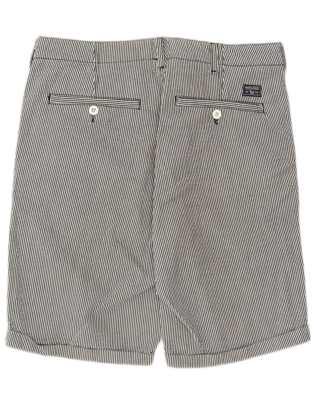 Woolrich Casual Shorts til mænd W32 mellemgrå nålestribet bomuld