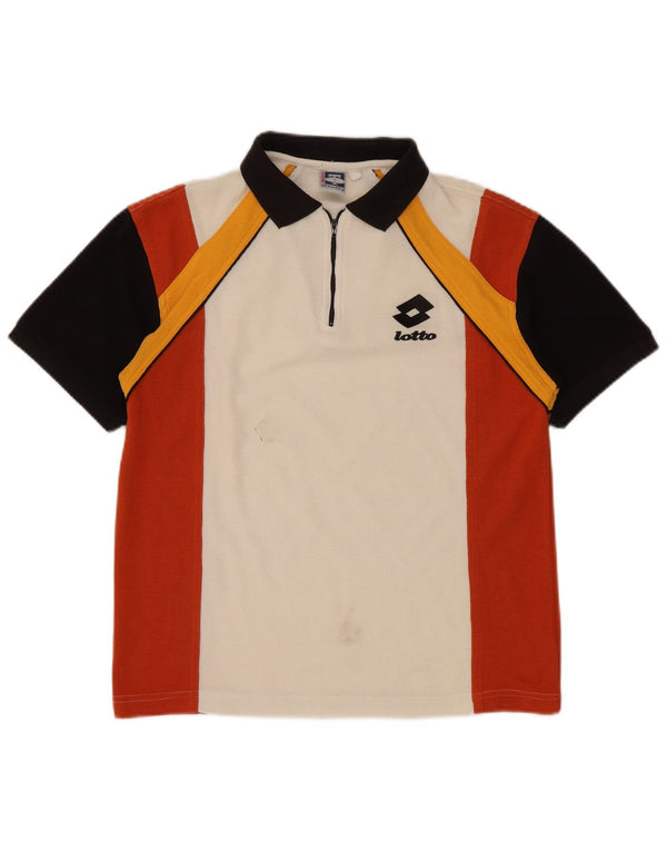 LOTTO Poloskjorte til mænd UK 36/38 Small White Colourblock Polyester