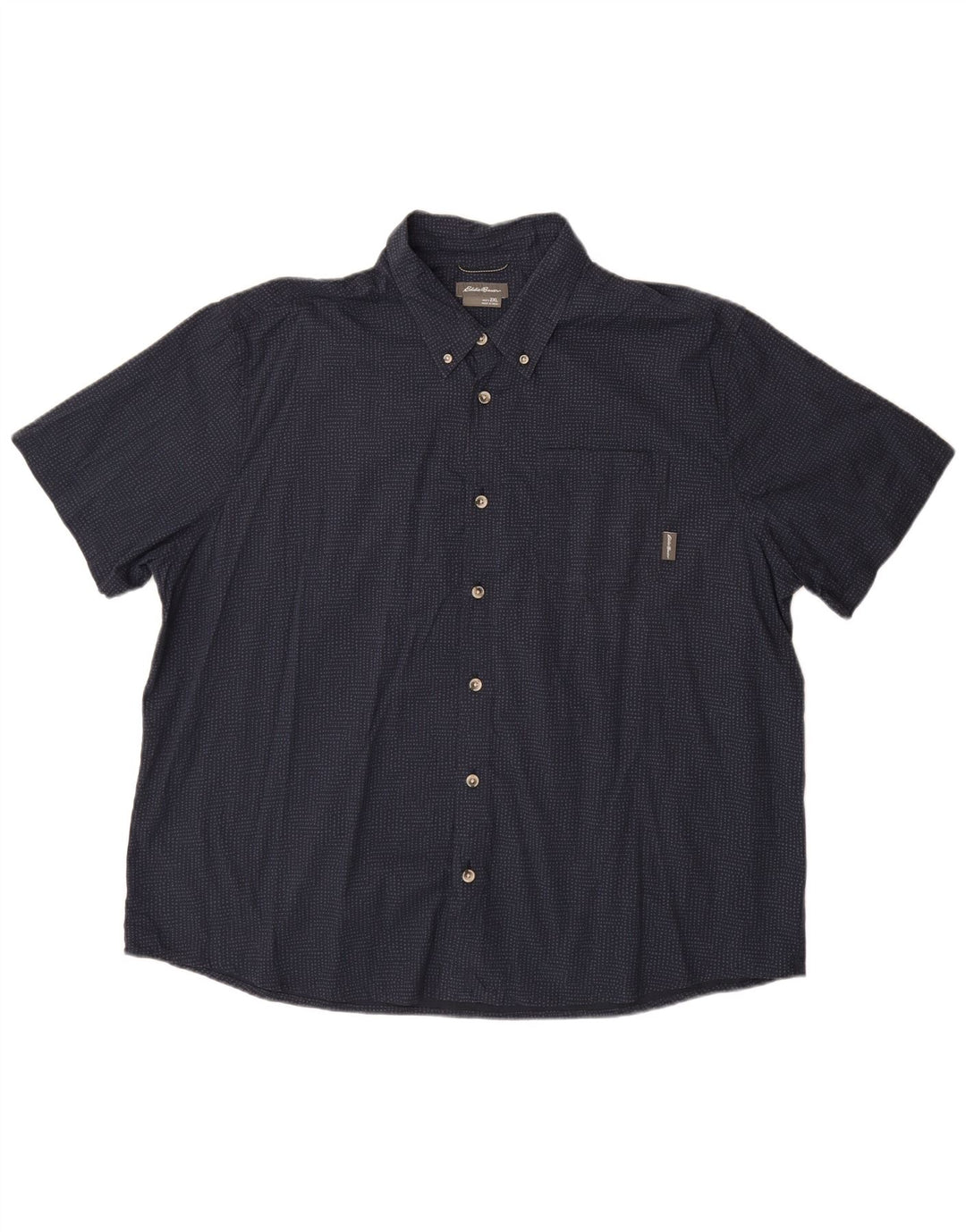 Eddie Bauer Kortærmet Herreskjorte 2XL Navy Blue Spotted