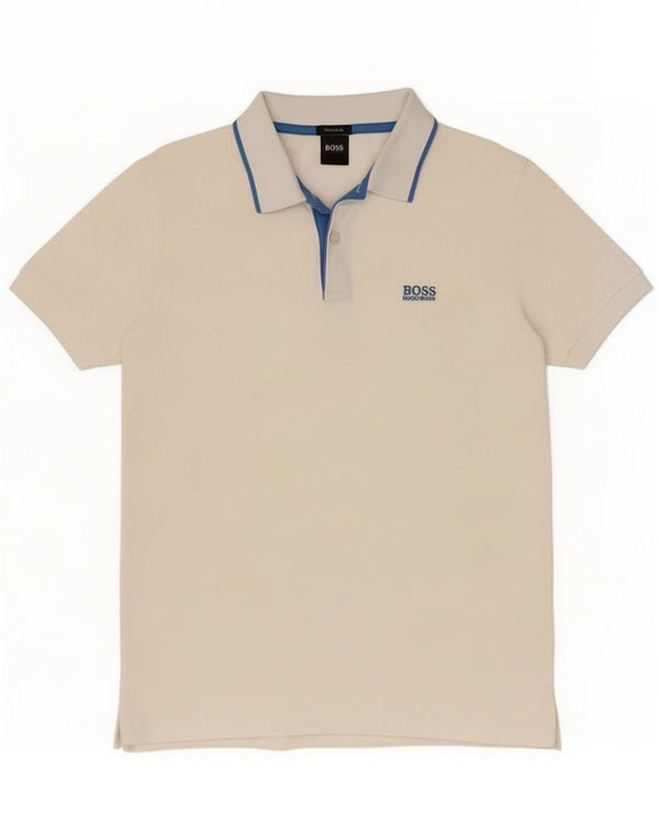 Hugo Boss Mens Polo Shirt Medium White Cotton